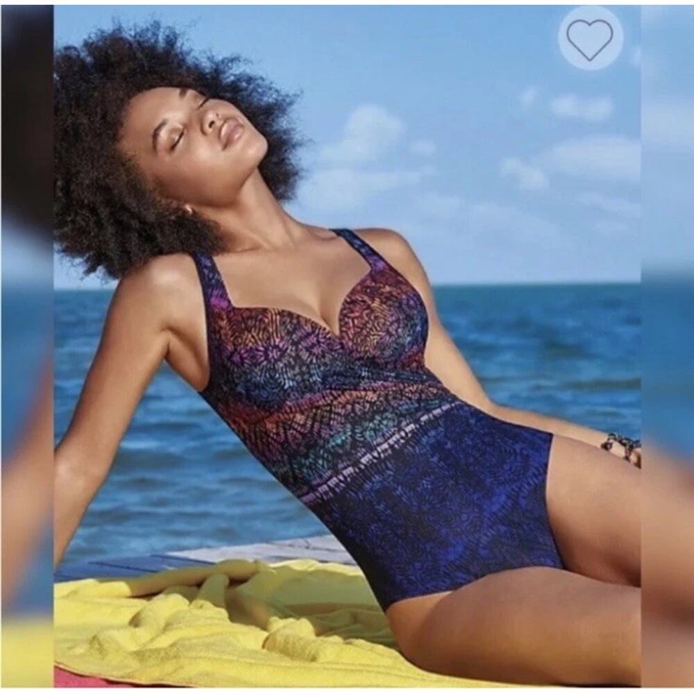NWT Miraclesuit Bronze Metallic It's a Wrap Size 16 One Piece Swimsuit Slimming
